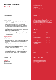 Mime Artist CV Template #3