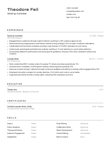 Stand-up Comedian CV Template #2