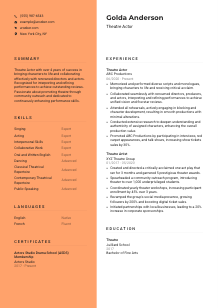 Theatre Actor CV Template #3