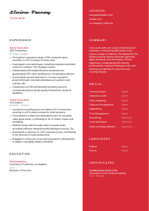 Voice Actor Resume Template #3