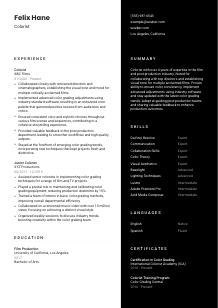 Colorist CV Template #3