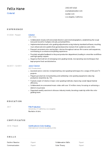 Colorist Resume Template #1