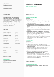 Film and Video Editor CV Template #2