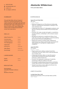 Film and Video Editor CV Template #3