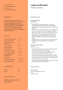 Production Assistant Resume Template #19
