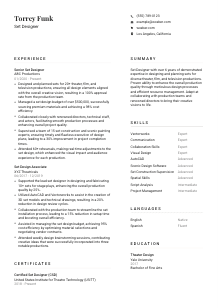Set Designer CV Template #1