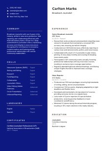 Broadcast Journalist Resume Template #3