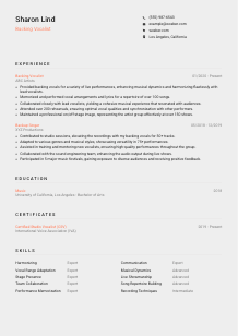 Backing Vocalist Resume Template #23