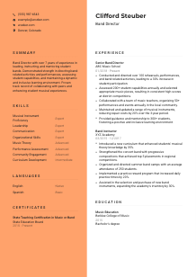 Band Director Resume Template #19