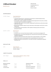 Band Director Resume Template #6