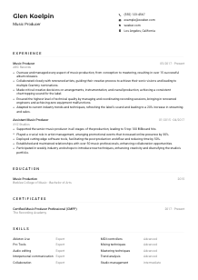 Music Producer Resume Example