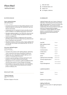Lighting Designer CV Template #7