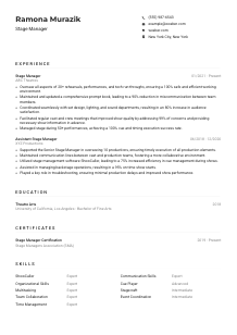 Stage Manager CV Example