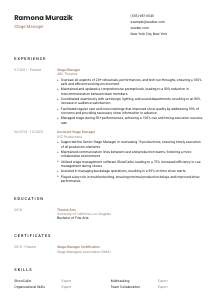 Stage Manager Resume Template #6