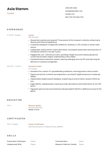 Curator CV Template #1