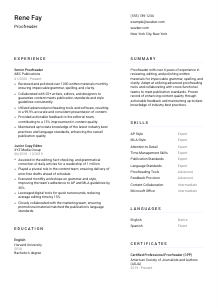 Proofreader CV Template #1