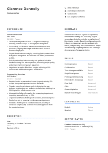 Screenwriter CV Template #2