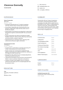 Screenwriter Resume Template #2