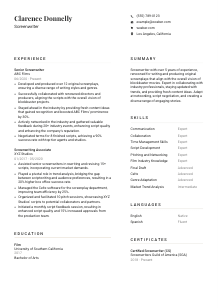 Screenwriter CV Template #1