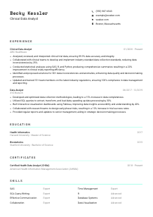 Clinical Data Analyst Resume Template #18