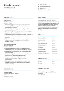 Data Entry Analyst CV Template #10