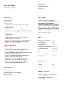 Geospatial Analyst Resume Template #2