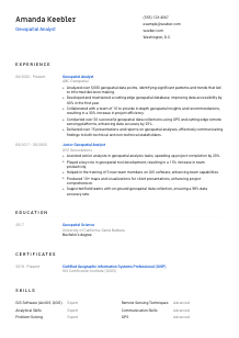 Geospatial Analyst Resume Template #1