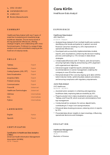Healthcare Data Analyst CV Template #19