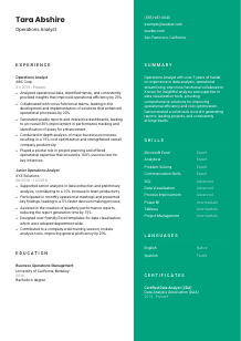 Operations Analyst CV Template #2