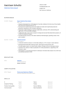 Statistical Data Analyst Resume Template #1