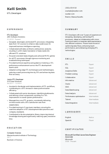 ETL Developer CV Template #2