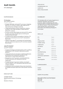 ETL Developer Resume Template #2