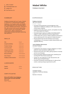 Database Assistant Resume Template #3