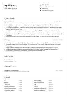 AI Research Scientist CV Example