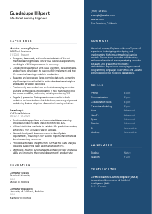 Machine Learning Engineer CV Template #2