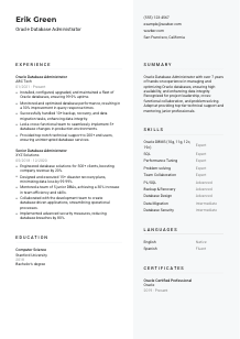 Oracle Database Administrator Resume Template #12