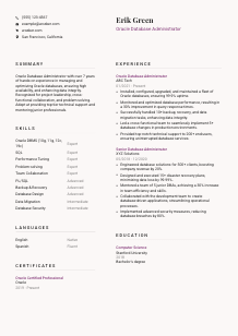 Oracle Database Administrator CV Template #20