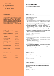 SQL Database Administrator CV Template #19