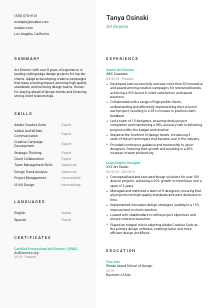 Art Director Resume Template #2