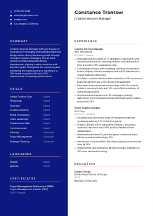 Creative Services Manager CV Template #3