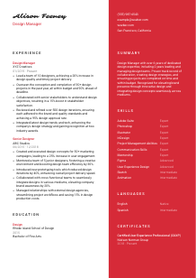 Design Manager Resume Template #3