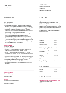 App Designer Resume Template #2