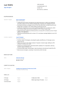App Designer Resume Template #1