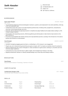 Game Designer CV Example