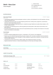 Game Designer CV Template #3
