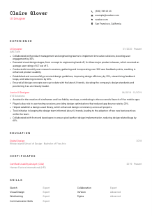 UI Designer CV Template #1
