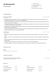 UI/UX Designer CV Example