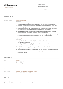 UI/UX Designer CV Template #1