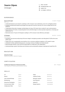 UX Designer CV Example