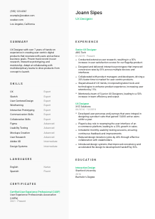UX Designer CV Template #2